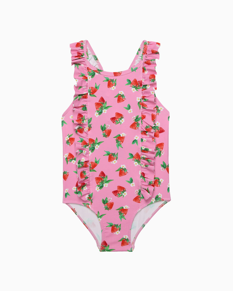 Frill Swimsuit in Strawberry