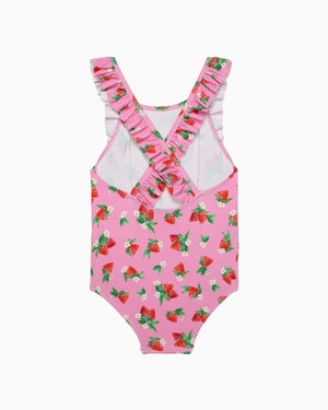 Frill Swimsuit in Strawberry