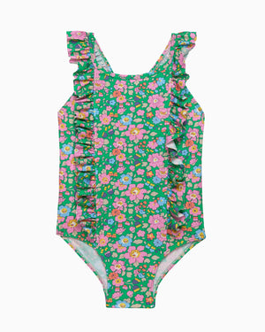 Hamptons Swim Swimsuit Frill Swimsuit in Green Betsy