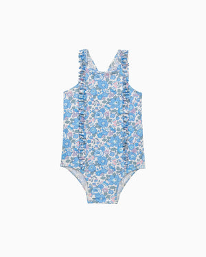 Baby Frill Swimsuit in Blue Betsy