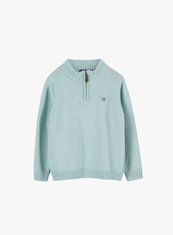 Calum Half-Zip Sweater in Sage Green