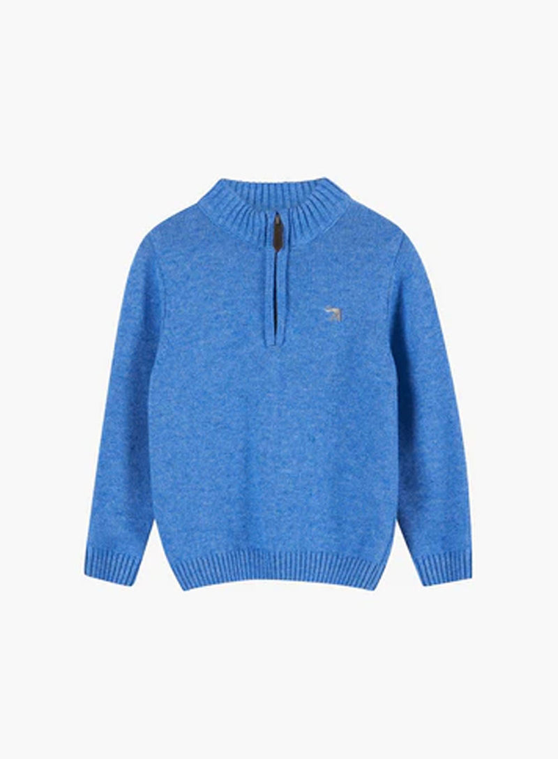 Calum Half-Zip Sweater in Sky Blue