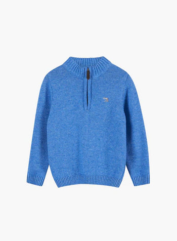 Calum Half-Zip Sweater in Sky Blue