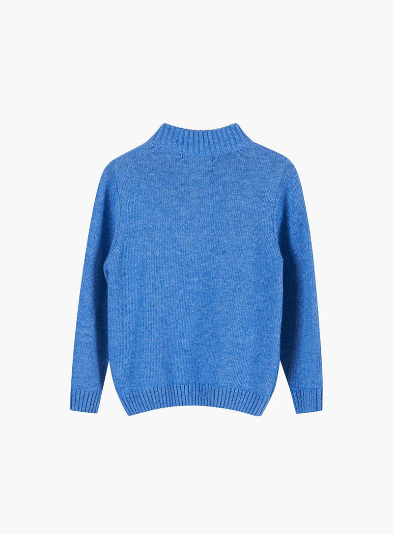 Calum Half-Zip Sweater in Sky Blue