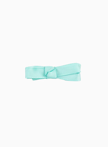 Small Bow Hair Clip in Aqua