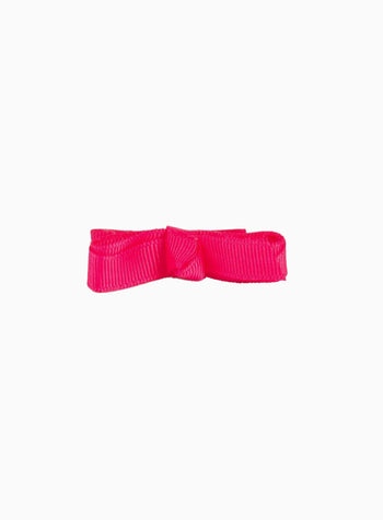 Small Bow Hair Clip in Shocking Pink