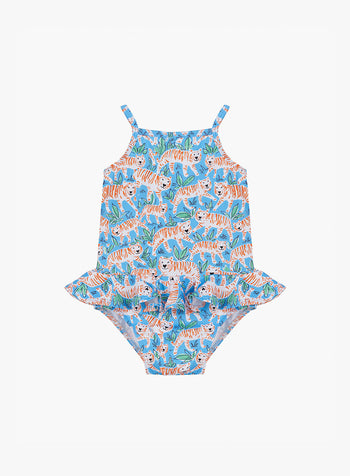 Little Peplum Swimsuit in Tiger