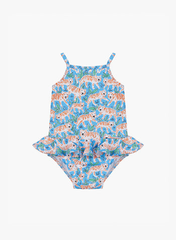Baby Peplum Swimsuit in Tiger