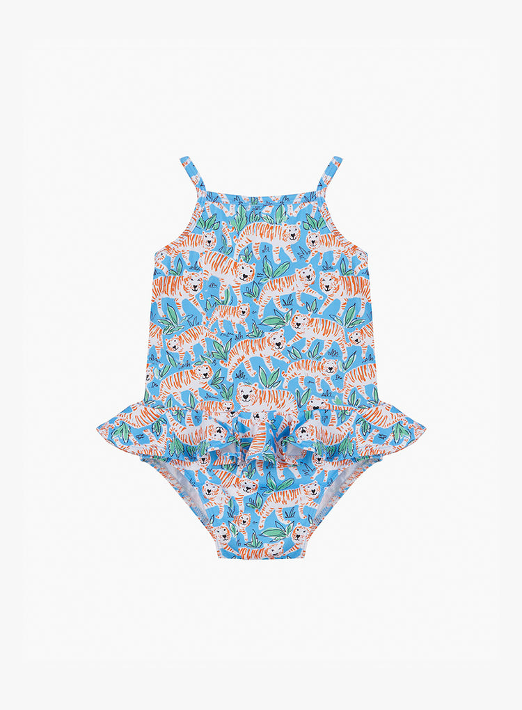 Little Peplum Swimsuit in Tiger