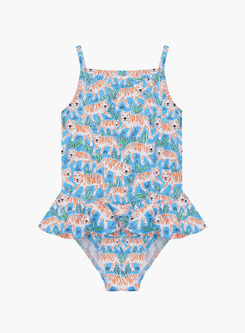 Peplum Swimsuit in Tiger