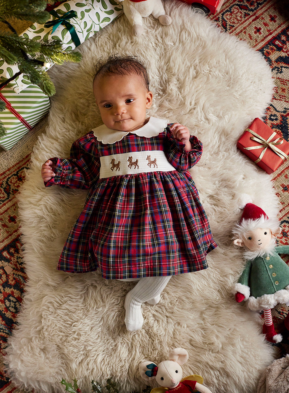newborn christmas dresses walmart GXFC Infant Girls Christmas Dress Clothes 6M 9M 12M Newborn Girls Long Sleeve Plaid Print Rompers A-line Dress with Headband Set Christmas Holiday-themed Clothing for Baby Girls