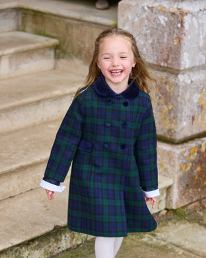 Classic Coat in Navy Plaid