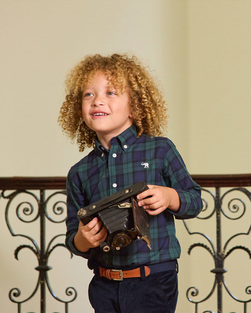 Thomas Shirt in Navy Plaid