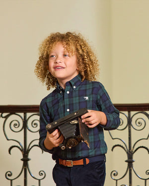 Chelsea Clothing Company Shirt Thomas Shirt in Navy Tartan