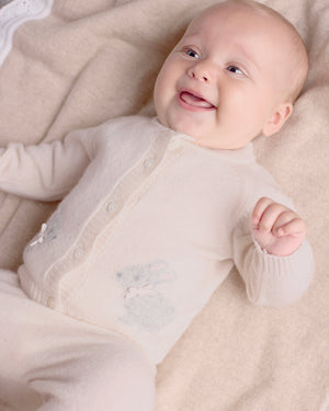 Lapinou Cardigan Baby Bunny Cardigan in Off White