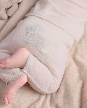Lapinou Dungarees Baby Bunny Leggings in Off White
