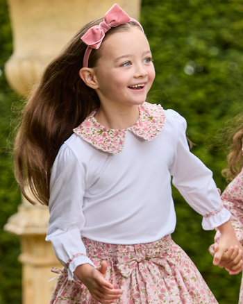 Pie Crust Jersey Top in Poppy & Daisy