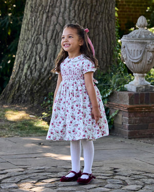 Arabella Rose Floral Smocked Dress in Pink