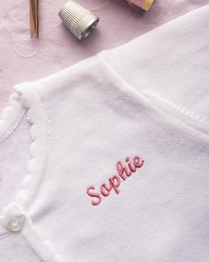 Baby Sophie Cropped Cardigan in White
