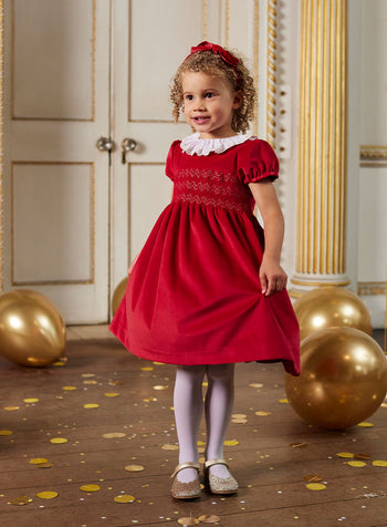 Octavia Velvet Party Dress in Red