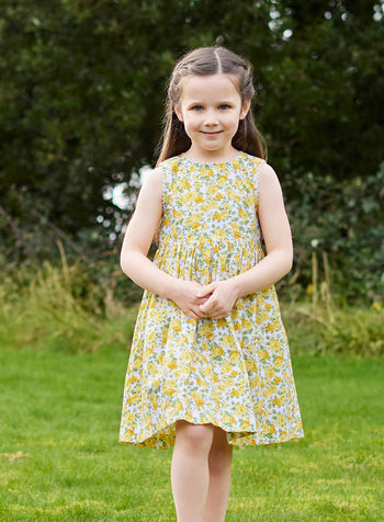 Adelina Summer Dress in Yellow Rose