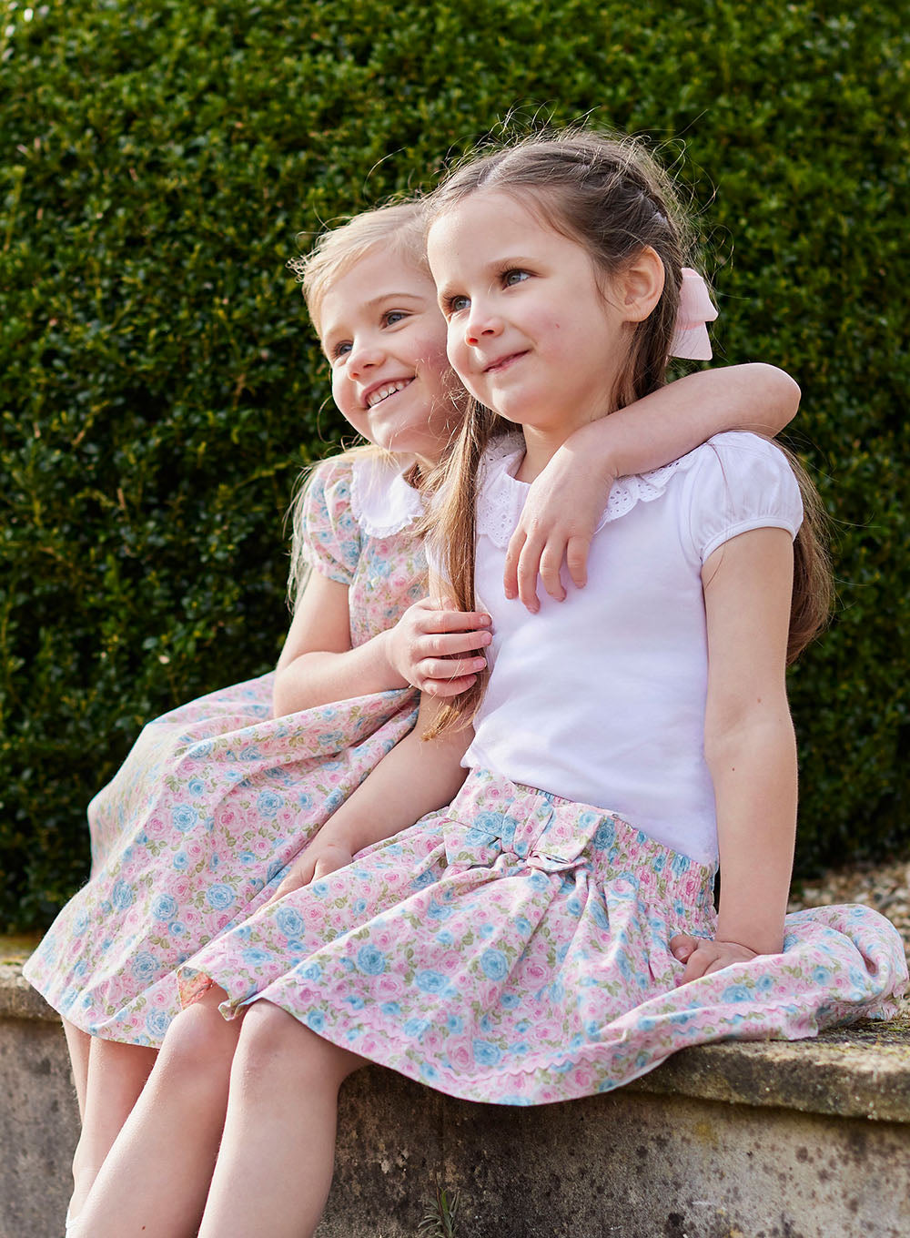 Girls Bow Skirt in Alice Floral Trotters London Trotters Childrenswear USA