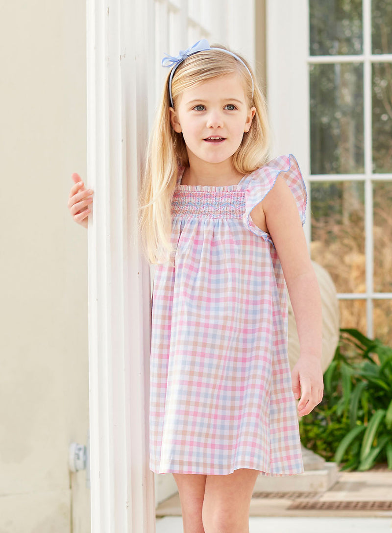 Greta Frilly Gingham Dress