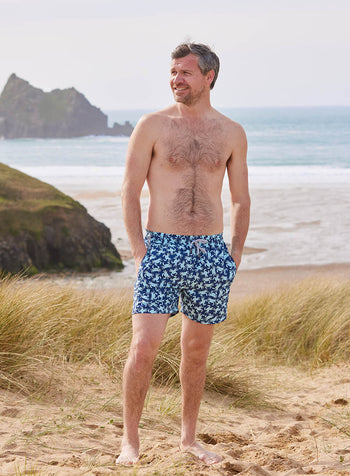 Mens Daddy & Me Swimshorts in Navy Crab