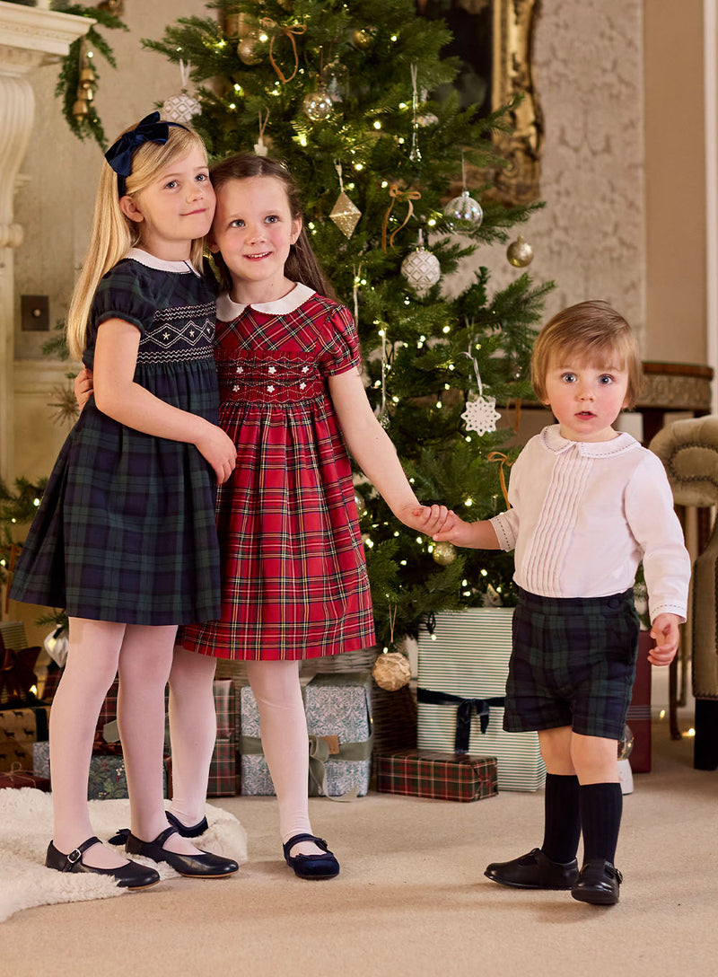The Rupert Set in White/Navy Plaid