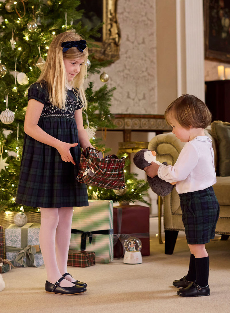 The Rupert Set in White/Navy Plaid