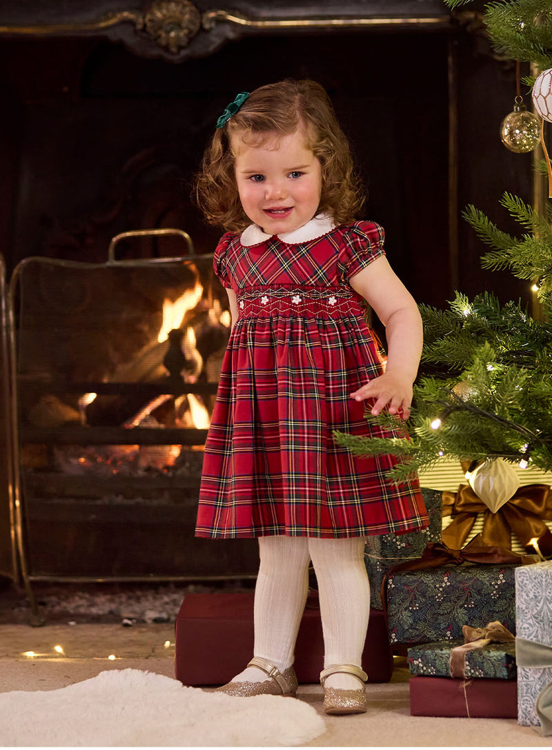 Baby Charlotte Smocked Dress in Red Plaid