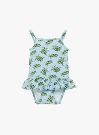 Baby Peplum Swimsuit in Turtle