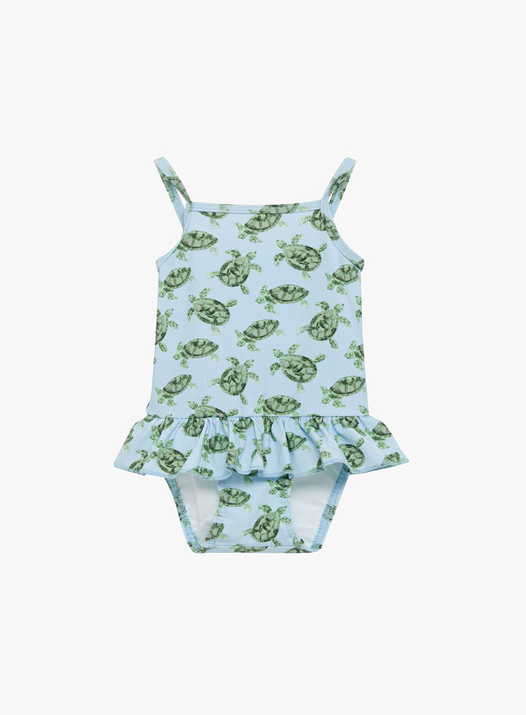Little Peplum Swimsuit in Turtle