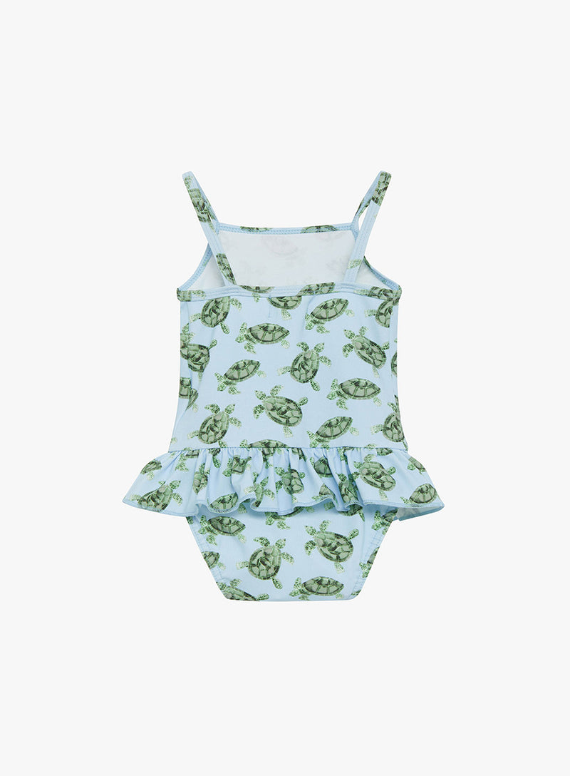 Baby Peplum Swimsuit in Turtle