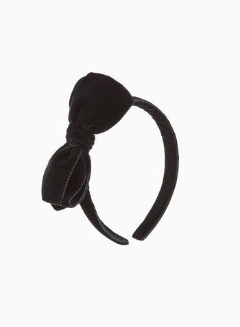 Velvet Big Bow Alice Band in Black