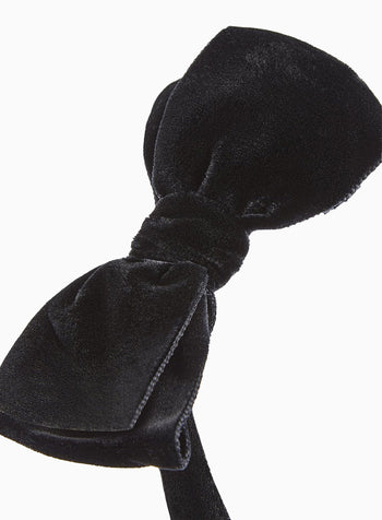 Velvet Big Bow Alice Band in Black