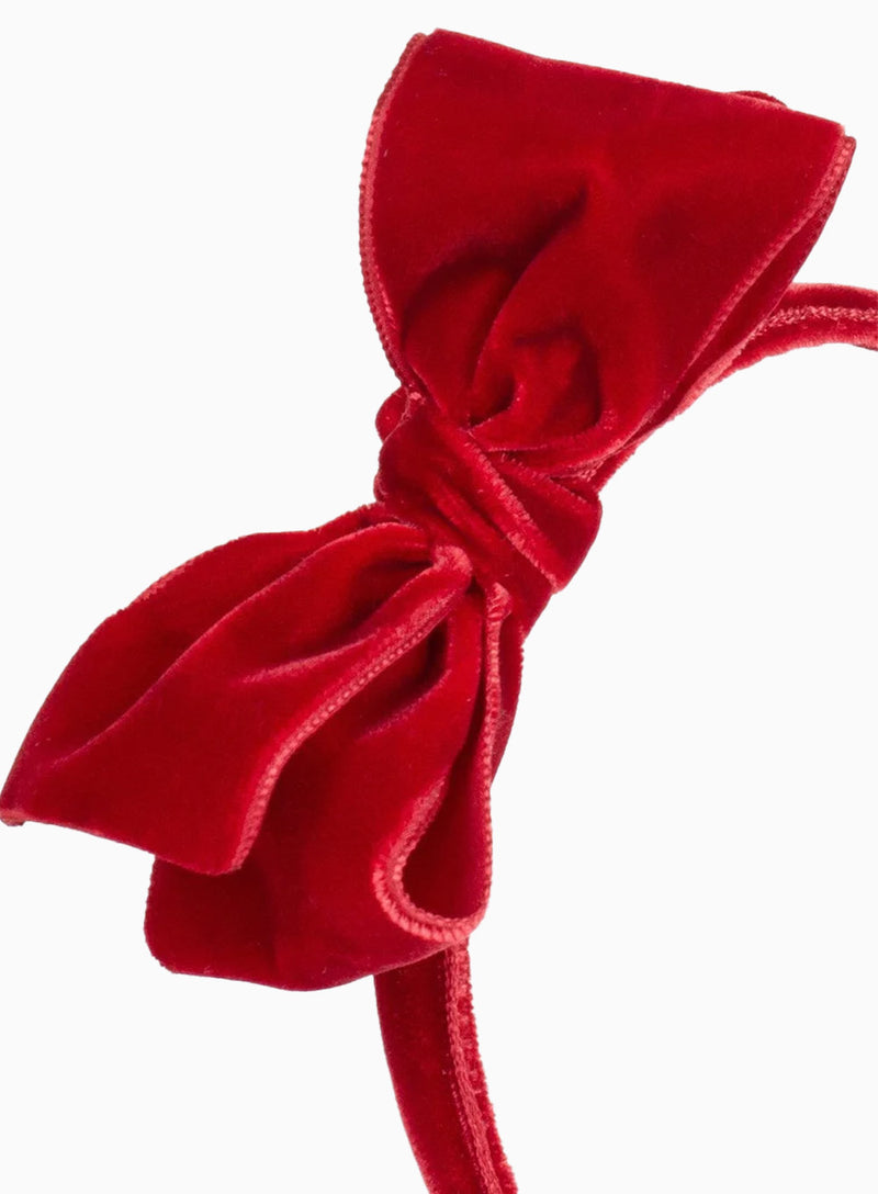 Velvet Big Bow Alice Band in Red