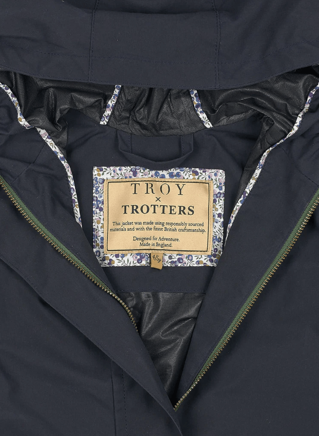 Blue TROY London Wax Waterproof Jacket