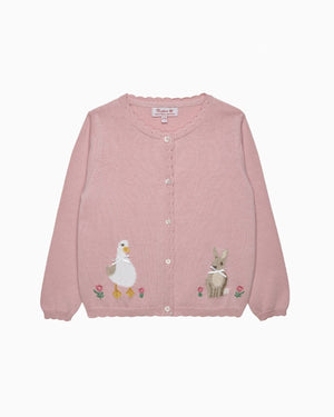 Confiture Cardigan Duck and Bunny Cardigan in Pink
