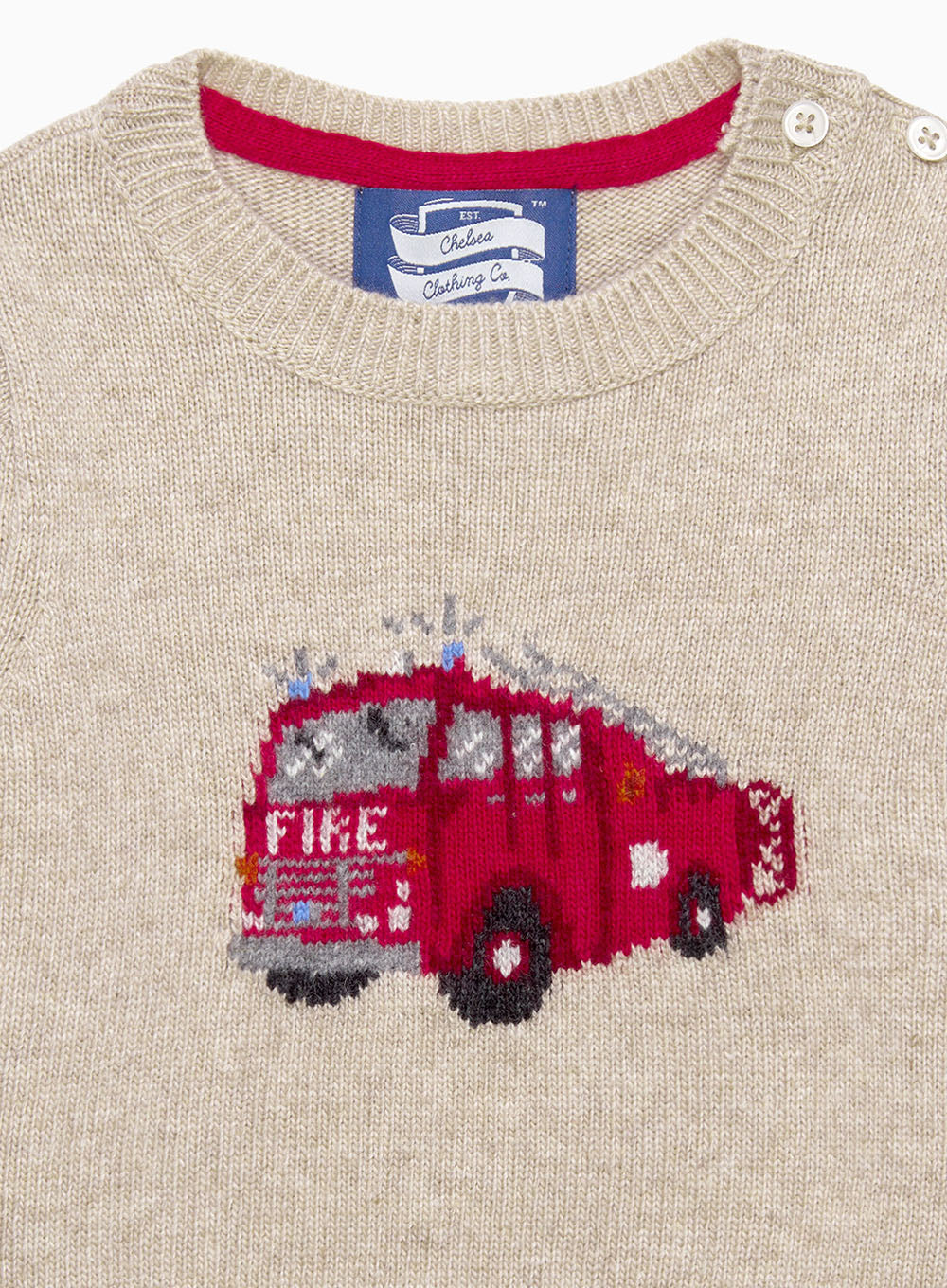 Baby Fire Engine Jumper Trotters London Trotters Childrenswear USA
