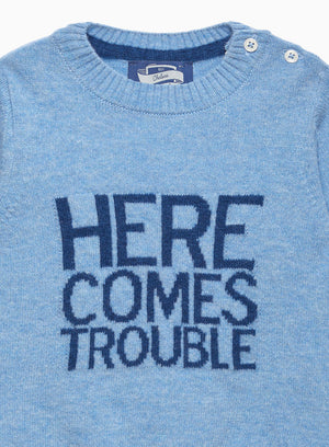 Chelsea Clothing Company Jumper Baby Here Comes Trouble Jumper