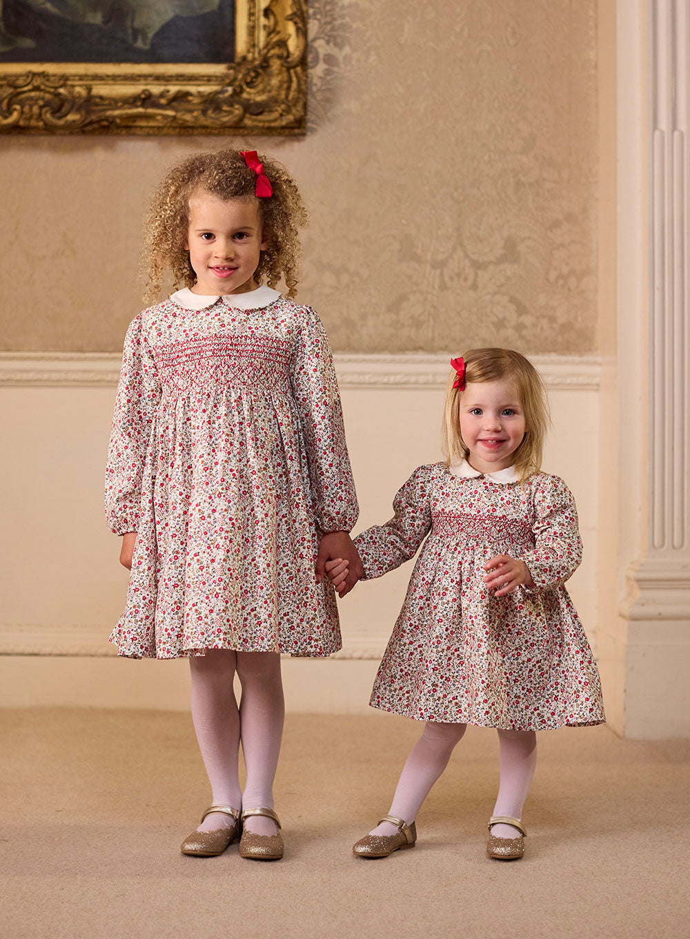 Confiture Dress Arabella Floral Smocked Dress in Red Floral