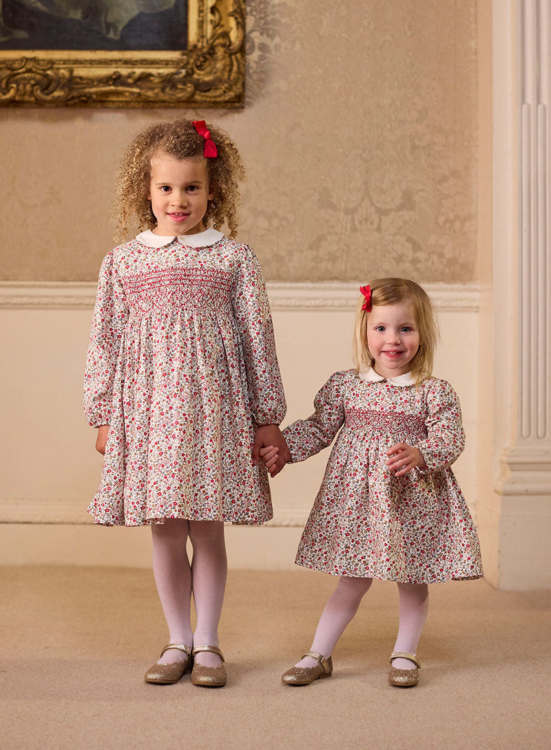 Confiture Dress Arabella Floral Smocked Dress in Red Floral