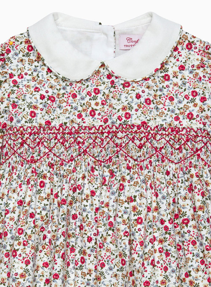 Confiture Dress Baby Arabella Floral Smocked Dress in Red Floral