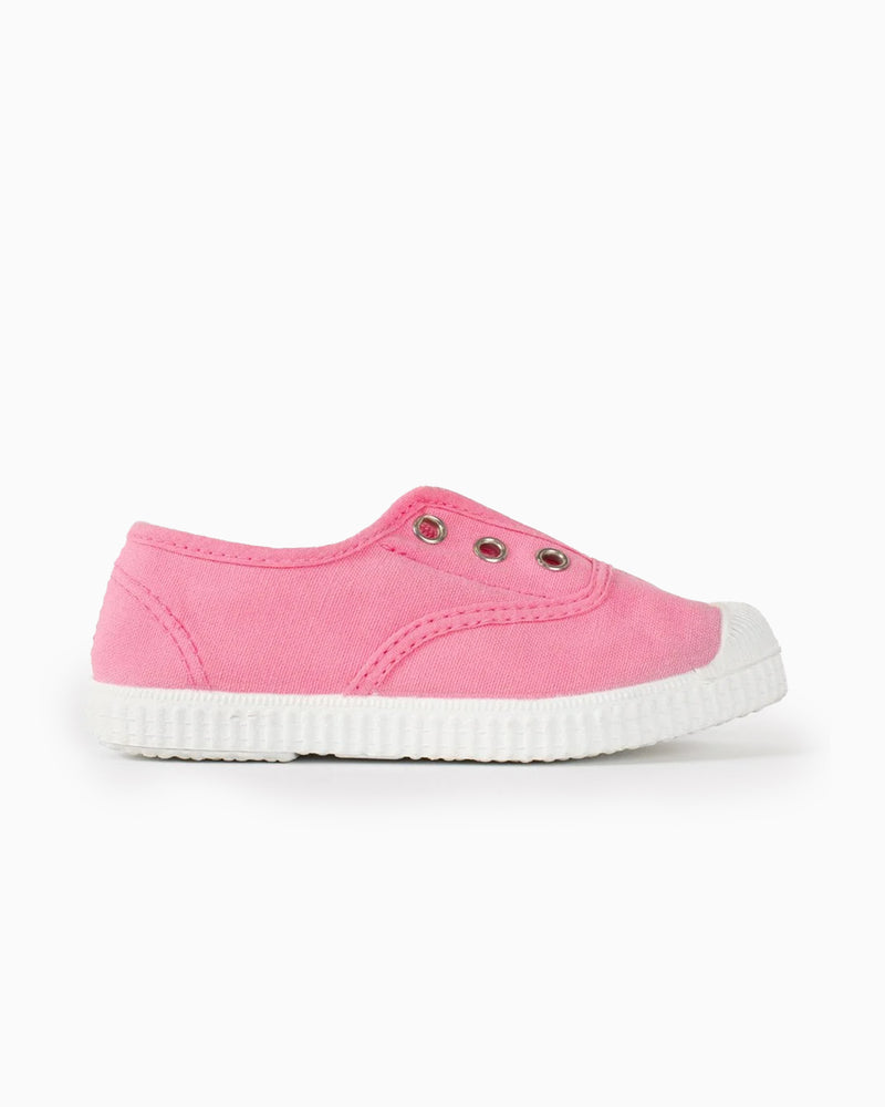 Hampton Canvas Plum Plimsolls in Bonbon Pink