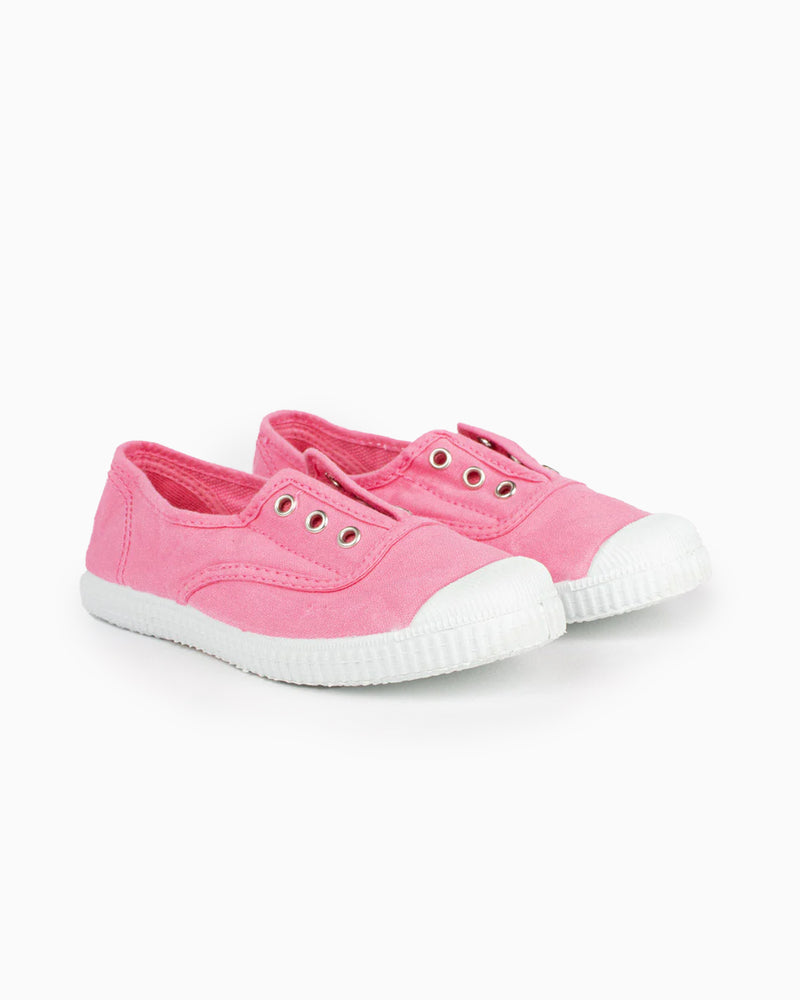 Hampton Canvas Plum Plimsolls in Bonbon Pink