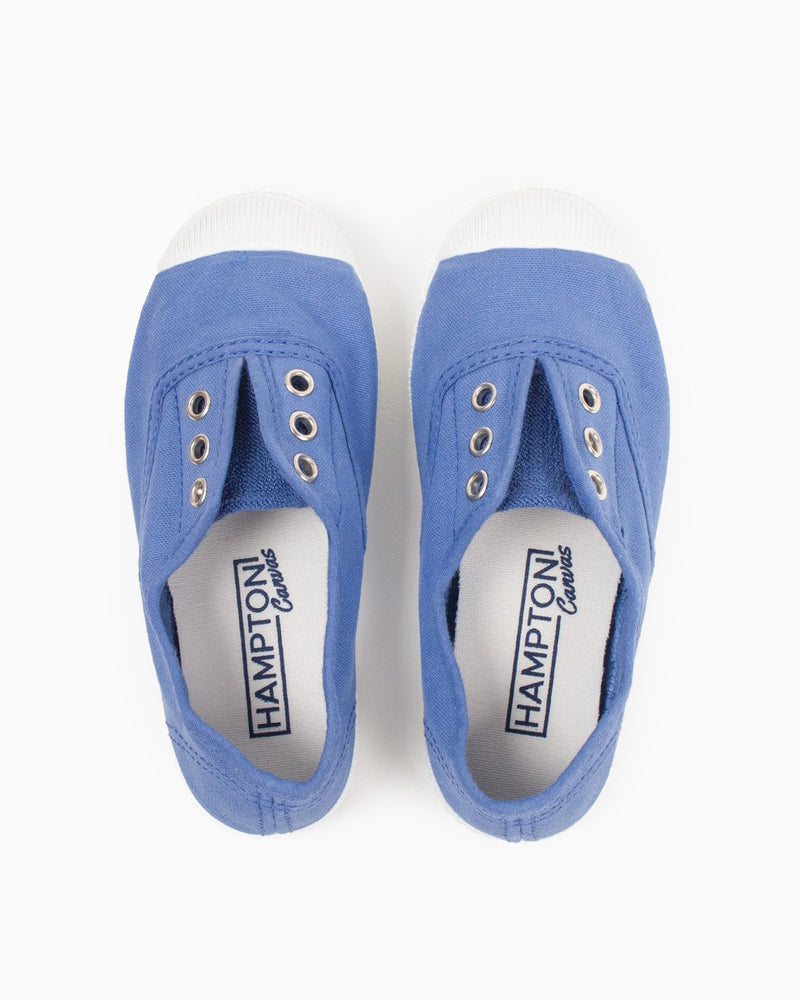 Hampton Canvas Plum Plimsolls in Cornflower