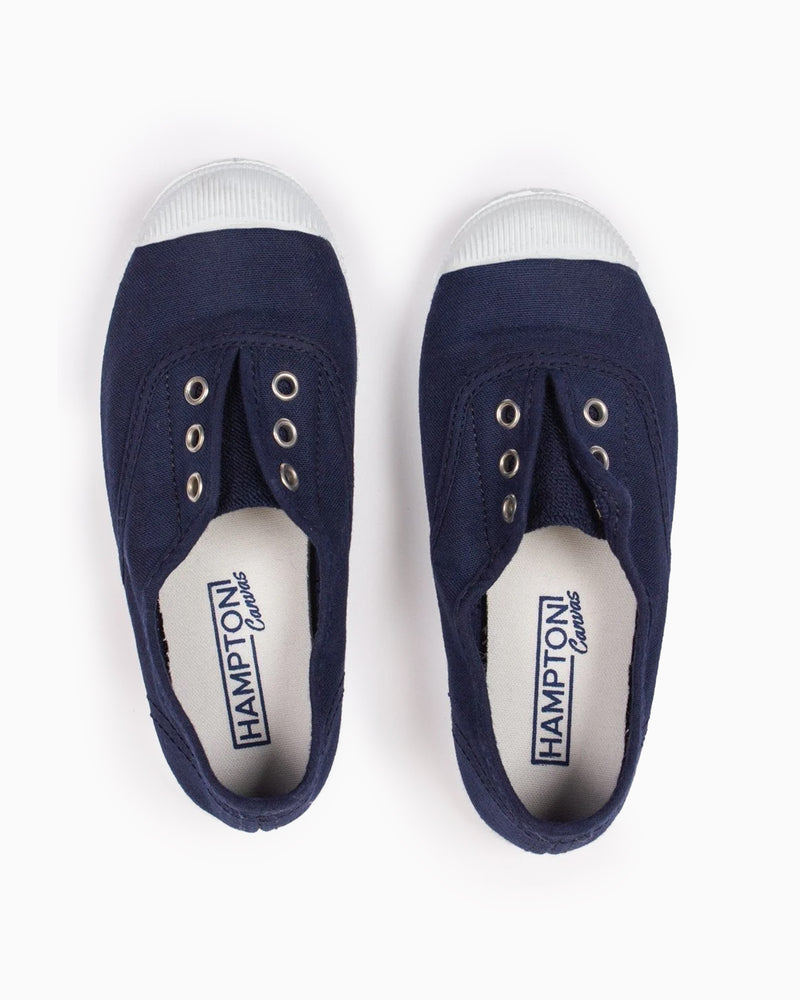Hampton Canvas Plum Plimsolls in Navy