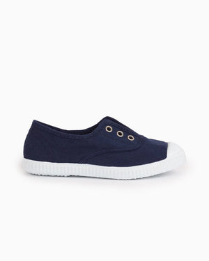 Hampton Canvas Plum Plimsolls in Navy