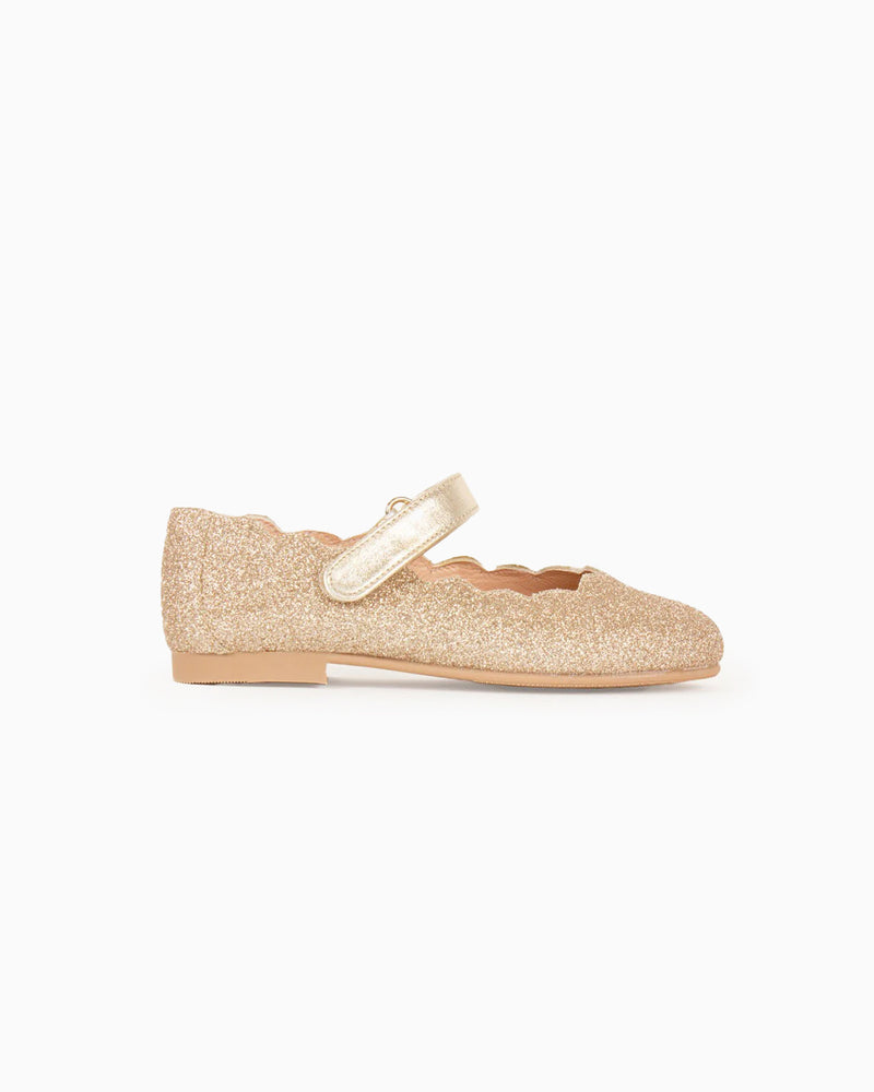 Hampton Classics Lilly Party Shoes in Gold Sparkle